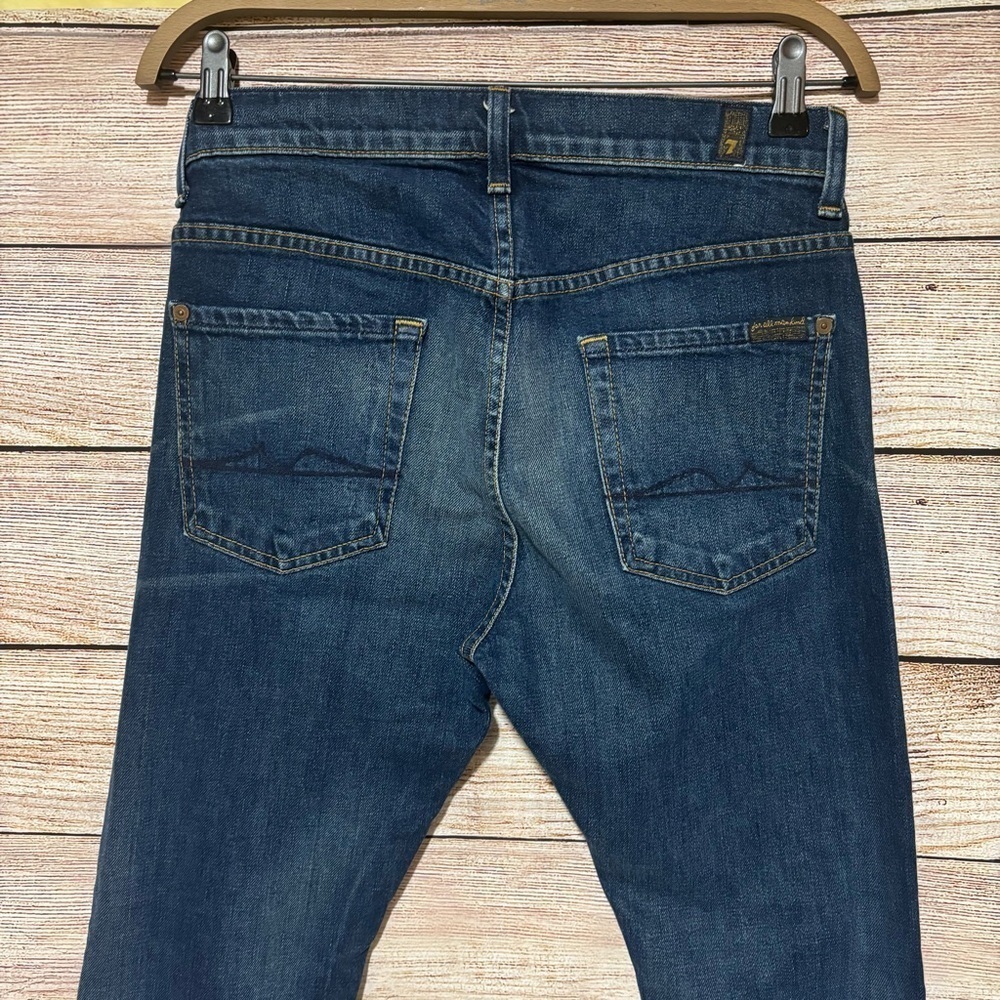 7 For All Mankind Men's Rhigby Skinny Straight Jeans Button Fly 29 X 28 - Picture 10 of 12